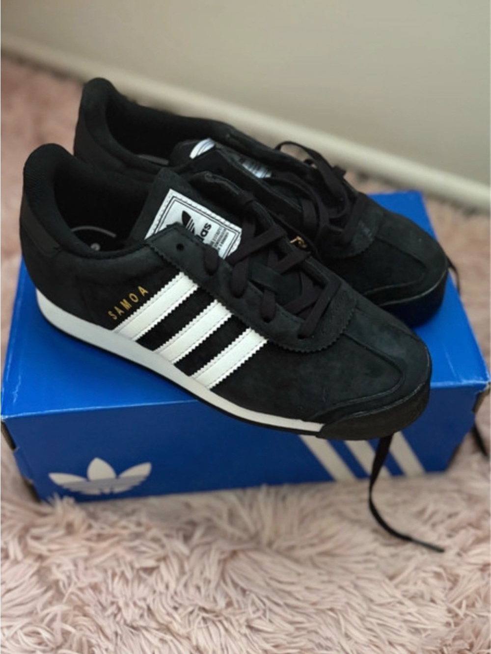 adidas Samoa Women’s Black Sneakers with White Stripes